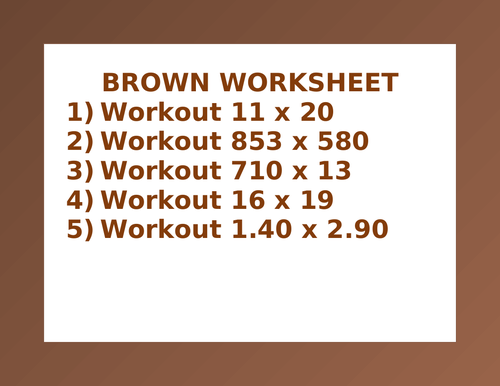 BROWN WORKSHEET 16