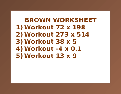 BROWN WORKSHEET 21