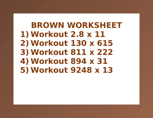 BROWN WORKSHEET 39