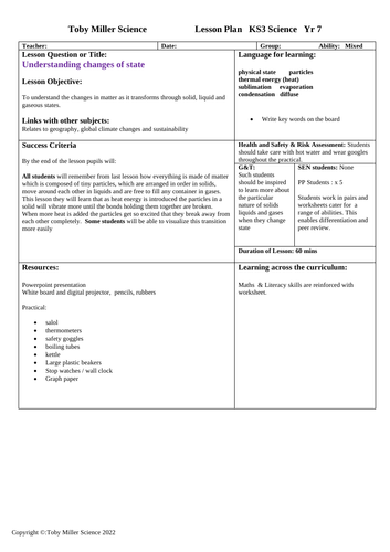 Investigating  changes of state