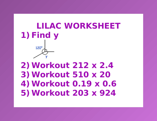 LILAC WORKSHEET 28