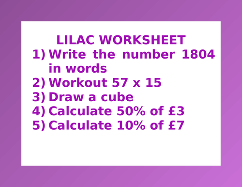 LILAC WORKSHEET 29