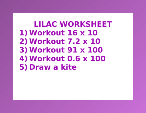 LILAC WORKSHET 32