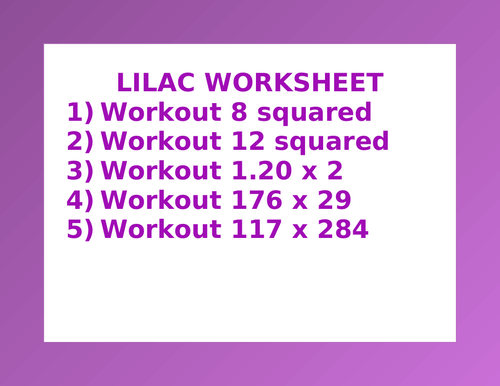 LILAC WORKSHEET 35