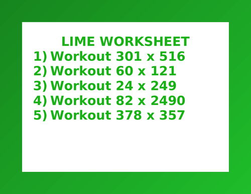 LIME WORKSHEET 23