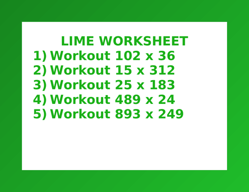 LIME WORKSHEET 42