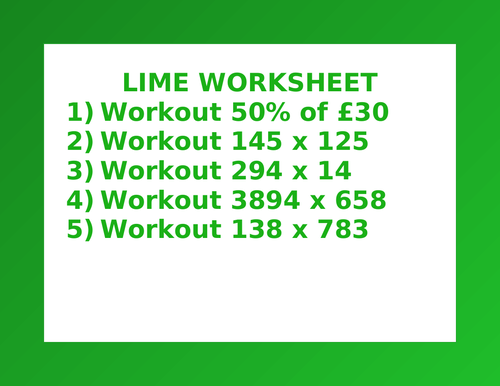 LIME WORKSHEET 46