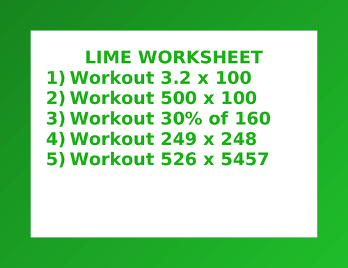 LIME WORKSHEET 48