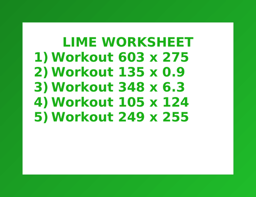 LIME WORKSHEET 50