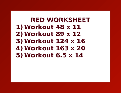 RED WORKSHEET 5