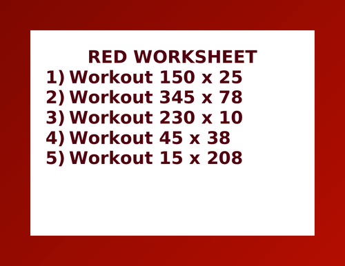 RED WORKSHEET 11