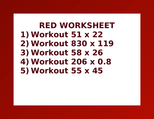 RED WORKSHEET 14