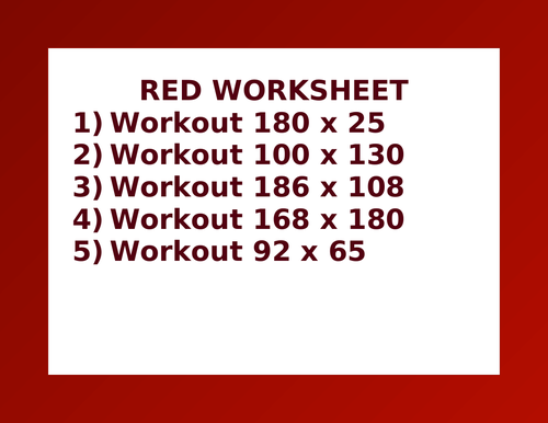 RED WORKSHEET 16