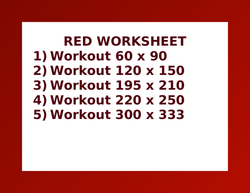 RED WORKSHEET 19