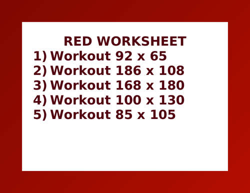 RED WORKSHEET 22