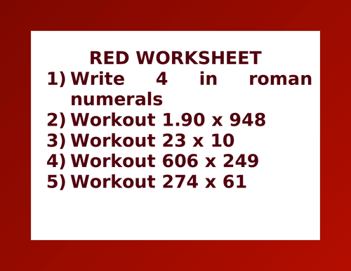 RED WORKSHEET 23