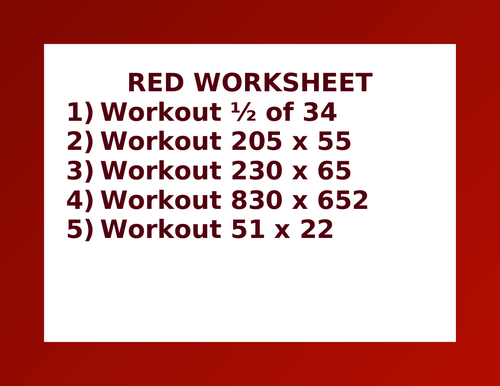 RED WORKSHEET 26