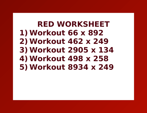 RED WORKSHEET 27