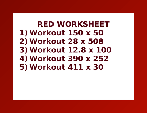 RED WORKSHEET 28