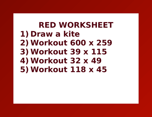 RED WORKSHEET 29