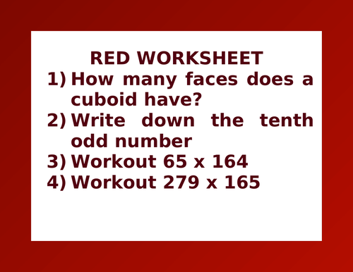 RED WORKSHEET 35