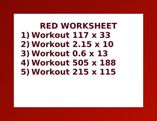 RED WORKSHEET 36