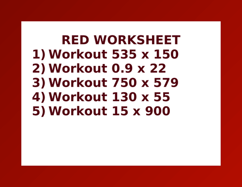 RED WORKSHEET 37