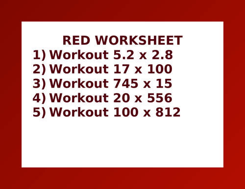 RED WORKSHEET 39