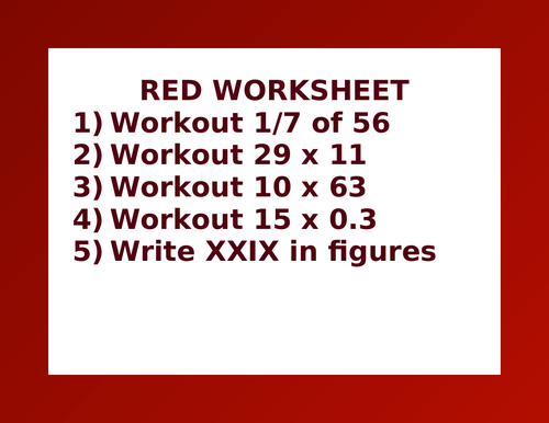 RED WORKSHEET 41