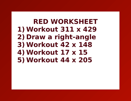 RED WORKSHEET 42