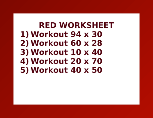 RED WORKSHEET 44