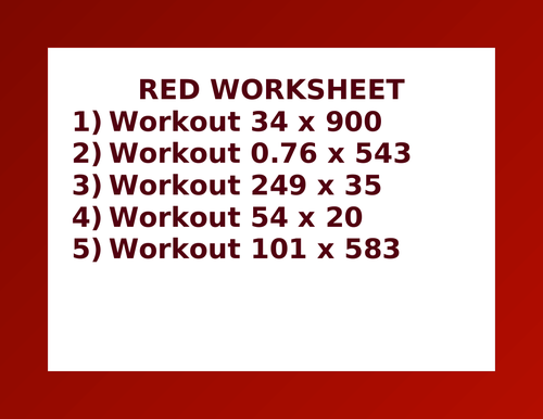 RED WORKSHEET 51