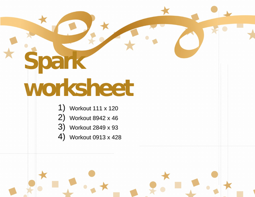 SPARKLE WORKSHEET 1