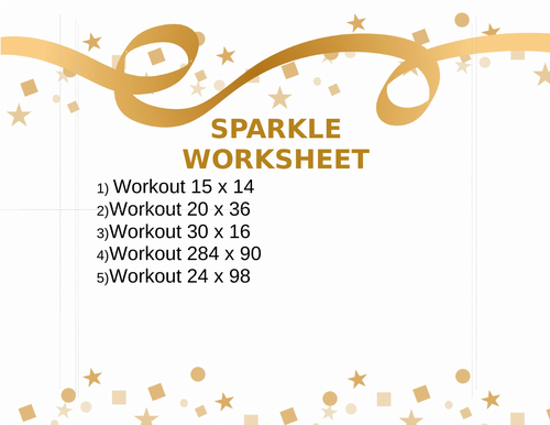 SPARKLE WORKSHEET 2