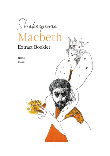 Macbeth Extract Booklet with GCSE Questions (Section A and B, Edexcel)