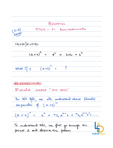 9709 Binomial Series