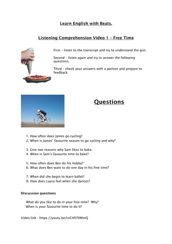 EAL Listening Comprehension - free time