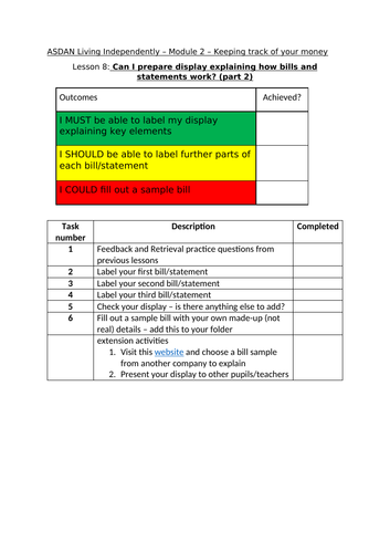 ASDAN Living Independently Short Course - Module 2