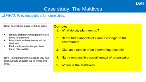 KS3 KS4 Urbanisation scheme of work