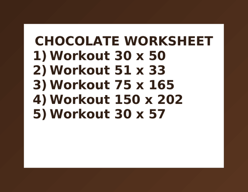 CHOOCLATE WORKSHEET 18