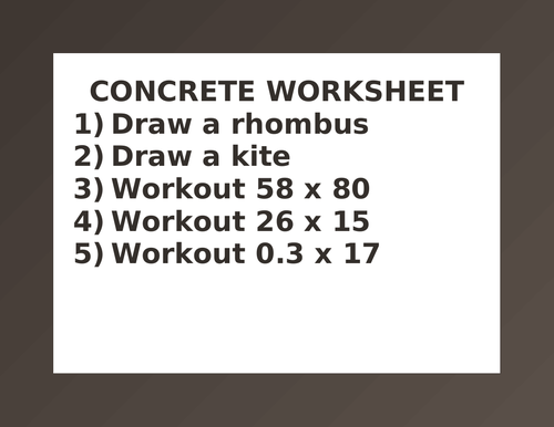CONCRETE WORKSHEET 37
