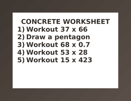 CONCRETE WORKSHEET 43