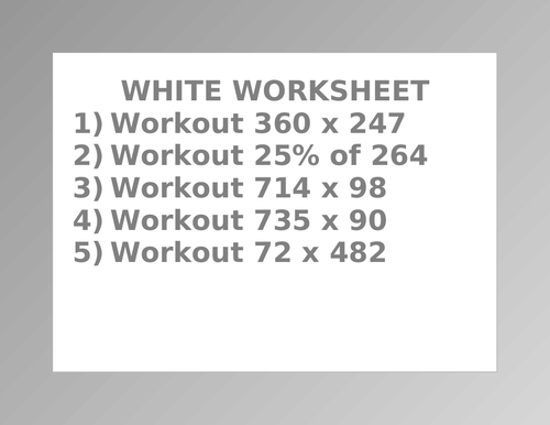 WHITE WORKSHEET 44