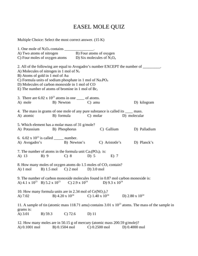 Mixed mole outlet conversions