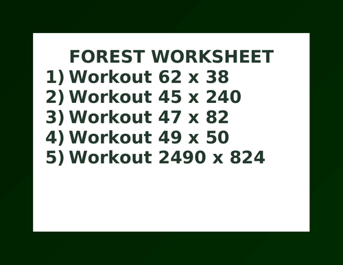 FOREST WORKSHEET 31