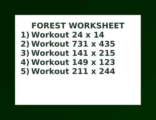 FOREST WORKSHEET 33