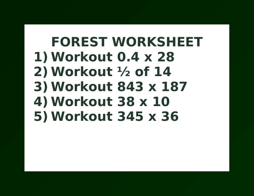 FOREST WORKSHEET 39