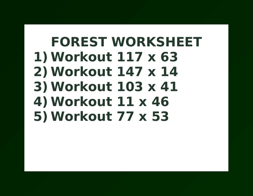 FOREST WORKSHEET 51