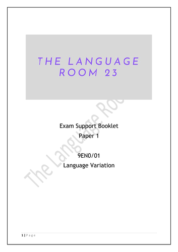 Language Variation Exam support booklet