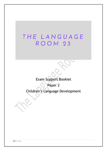 Child Language Development exam support booklet